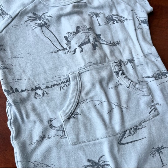 Kate Quinn • short sleeve kanga shortie • blue dinosaur print - Picture 2 of 4